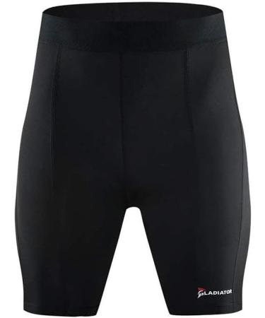 Gladiator Sports Compression Shorts for Men - Black & White | M Size - Best Performance & Comfort - Buy Online on GoSupps.com