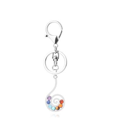 7 Pointed Chakra Healing Keychain Silver