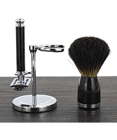 BGGIWY Men's Safety Razor Brush Set - Double-Sided Hair Razor Brush Holder 6.5x9cm Silver - International Shipping Available - Buy Online on GoSupps.com