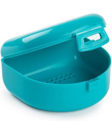 Durable Light Blue Box for Braces Bite & Dentures | Breathable & Portable - Easy to Clean 80x80x45 mm - Buy Online on GoSupps.com