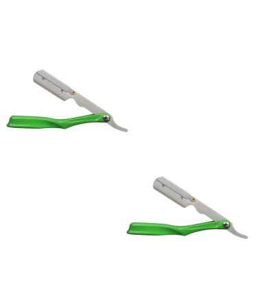 Frcolor 2st for manual razor razor & blades for men razor hairdresser holder barbier hand razor vintage hair razor man bear household products stainless steel as shown