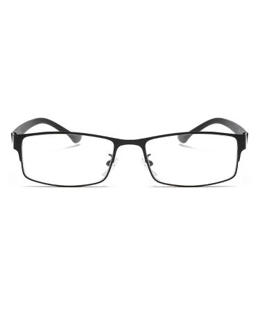 GHARAZ Modern Men's Reading Glasses with Spring Hinge Computer Game Reader Made of Light Metal (Color : Black Size : 2.0+) 2.0+ Black
