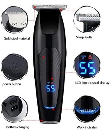 Aiwjeakh Electric Hair Clipper USB Rechargeable Professional Hair Barber Haircutter LED Display Digital with 5 Limit Combs - Buy Online on GoSupps.com
