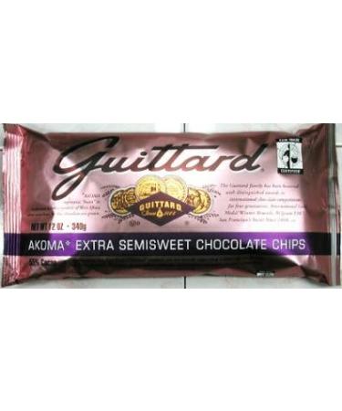 Guittard Akoma Extra Semisweet Baking Chips 12oz Bag (Pack of 6)