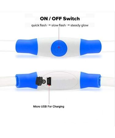 LED Dog Collar Glow Light Collar for Dogs Ultra Bright USB Rechargeable Cut to Fit Any Size - Rechargeable Battery - Increased Visibility & Safety For Your Pets(Blue) - Buy Online on GoSupps.com