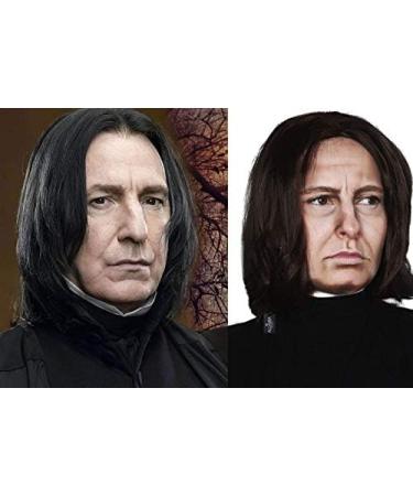 ALLAURA - Dark Professor Severus Wizard Costume Wig Long Black Mens Wigs Michael Vincent Jackson Vega For Adults - One Size Dark Professor Wizard Wig - Buy Online on GoSupps.com