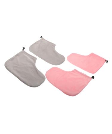 Healvian Couvre-pieds En Paraffine 2 Paires Taille Unique Coton Peluche Chaleur Conservante Pour Spa Soins Des Pieds Domicile Et Institut Bandage lastique Multipurpose
