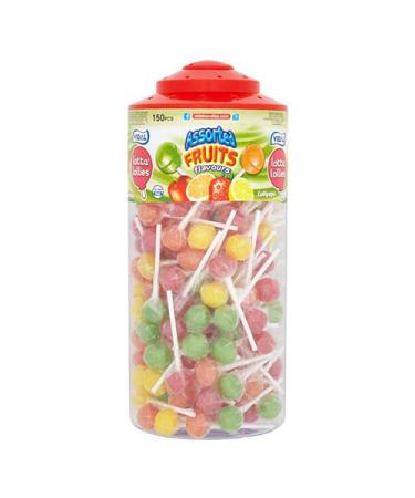 Vidal Lotta Lollies Assorted Fruit Lollipops 150-Pieces
