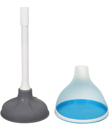 BOOMJOY Heavy Duty Toilet Plunger with Holder Set - White Blue | Bathroom Essential - Buy Online on GoSupps.com