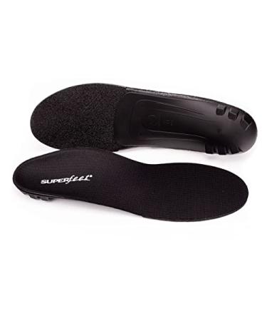 Superfeet Black - Orthotic Arch Support Insoles for Thin Tight Shoes Black 9.5-11 Men / 10.5-12 Women