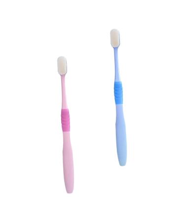 Minkissy 2st soft toothbrush tooth hygiene mouth toothbrush toothbrush with super soft bristle ultra couple toothbrush gum care devoted to captivity prisoner woman pp