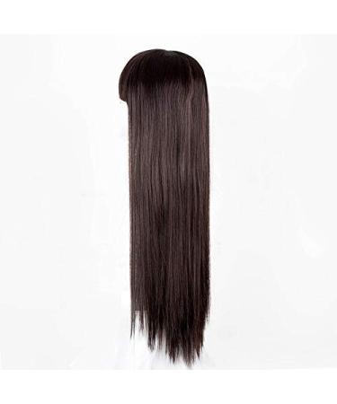 LFMDJF Wig Synthetic Long Straight Light Brown Hair Heat Resistant Fiber Female Costume Women Hairpieces 28inches Bug Brown