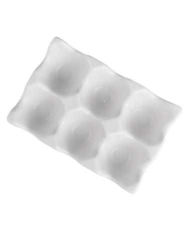 DOITOOL 6 Refrigerator Egg Holder Egg Carrier with Lid Drawer Organiser Monomer Egg Carton White Non-slip White 14.5x9.5x3.2cm