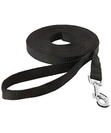 15m Black Track Line for Dogs - Durable Nylon Leash with D-Carabiner & Grip Cushion - Weatherproof Training Line for All Dog Sizes - Buy Online on GoSupps.com