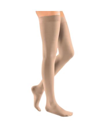 Medi Medive Elegance compression stockings thigh stockings thighskeeping |CCL1 |Beige |Size: V |Slow tip |Normal |A surface-ligament rose