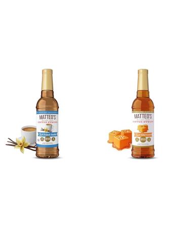 Matteo's Barista Style Sugar Free Coffee Syrup & Barista Style Sugar Free Coffee Syrup - Zero Calories Keto-Friendly Coffee Syrups & Flavors 750.00 ml (Pack of 1) Coffee Syrup+ Syrup Salted Caramel