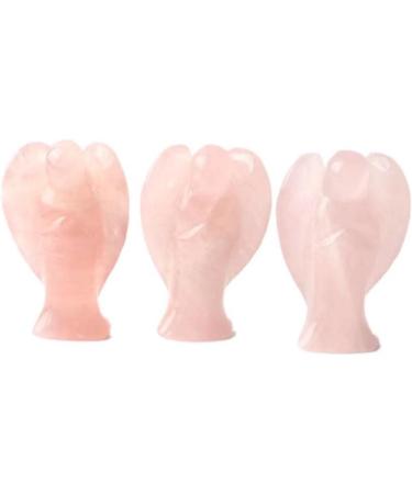 Natural Crystal Craft Hand Carved Crystal Angel Wings Rose Quartz Angel 2 inches Room Decoration Stone Mineral Specimen - Buy Online on GoSupps.com