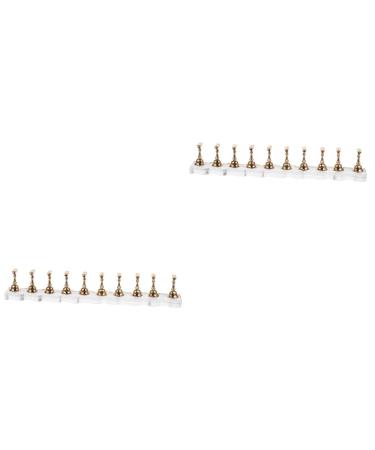 Healeved 2 Sets Nail Art Nail Racks Happy New Year Hats Nail Drill Handle Stand Nail Stand Nail Decoration Nail Practice Hands Metal Decor Acrylic Decorative Nails Manicure