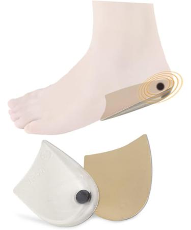 FRCOLOR Silicone Gel Heel Inserts - 2 Pairs Transparent Plantar Insoles for Pain Relief - Size 11x6cm - Buy Online on GoSupps.com