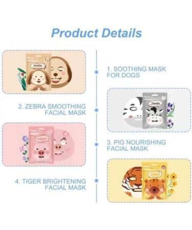 Husalsea 7 pieces of animal masks calming moisturizing clarifying and oil regulating Face masks with animal membrane Funny - Buy Online on GoSupps.com