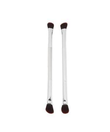 Double Ended Eyeshadow Brush Set - Silver Soft Fiber Hair Contour Tool for Makeup Artists & Women | International Shipping - Buy Online on GoSupps.com