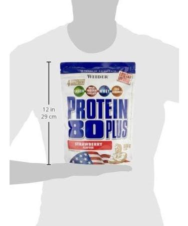 Buy WEIDER Protein 80 Plus Powder - Strawberry Low-Carb Multi-Component Whey & Casein Mix (2x500g) - International Shipping Available - Buy Online on GoSupps.com