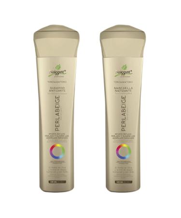 Naissant Set Purple Shampoo & Toning Mask | Eliminates Brassiness | Neutralizes Yellow & Orange Tones | Paraben Ammonia & Sulfate Free | Pro-Vitamin B5 Olive Oil & Honey (Perla Beige) 10.1 Fl Oz