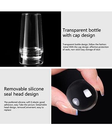 U-K Nail Art Scraper Kit French Smile Line Tools Clear Silicone Jelly Stamp with Scraper Transparent Soft Clear Stamp for Manicure Tools Useful and Practical - Buy Online on GoSupps.com