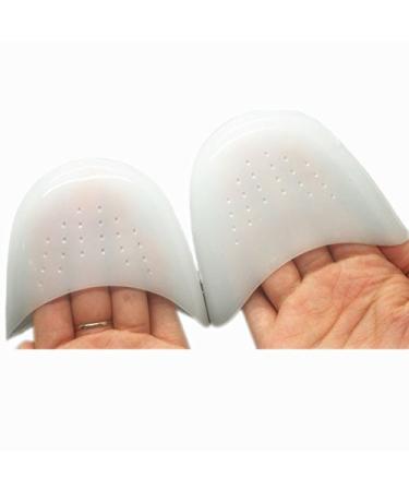 GEOOT 1Pair Silicone Gel Toe Caps Soft Ballet Pointe Dance Athlete Shoe Pads for Girls Women White