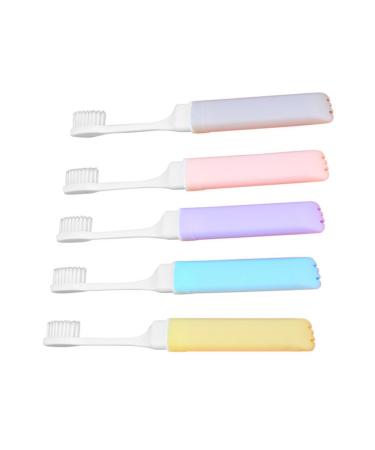 Minkissy 5st collapsible toothbrush cleaning sets travel toothbrush comfortable toothbrush practical travel toothbrush wear-resistant toothbrush oral travel plastic toothbrush set main