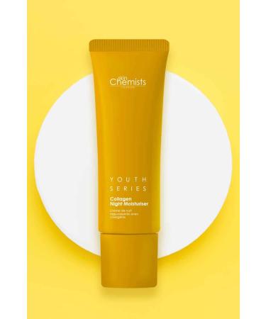 Skin Chemists Collagen Anti Aging Night Moisturiser - Plant-Based Collagen & Marine Amino Acids | Best Anti Aging Face Cream (50ml) for Daily Skin Care - Buy Online on GoSupps.com