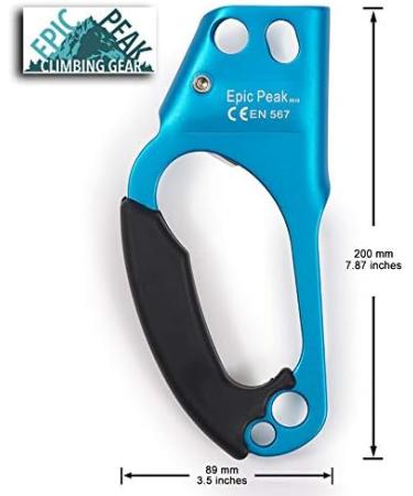 EPIC PEAK Right Hand Ascender | Strong Climbing Equipment with Ergonomic Rubber Handle | For 8-12mm Rope | Sport Climber, Arborist, Mountaineering Safety Tool - Buy Online on GoSupps.com