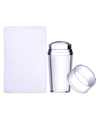WINBST Nail Art Stamper 1 Set Silicone Clear Nail Art Stamper Scraper Set