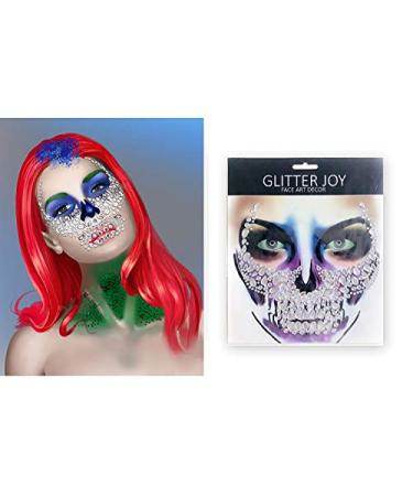 Day of the Dead Sugar Skull Face Jewels - 6-Pack Rhinestone Skeleton Gems for Halloween - Buy Online on GoSupps.com