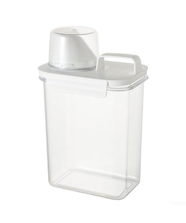 Laundry Detergent Dispenser with Measuring Cup Clear Laundry Powder Detergent Storage Box Washing Powder Container Storage Bucket Detergent Box(1800ML)