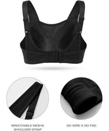 Wingslove High Impact Sports Bra | Non-padded Wirefree Workout Bra | Bounce Control | Black 38DDD - Buy Online on GoSupps.com