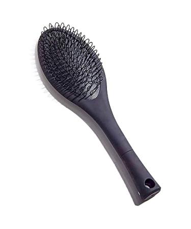 The Hair Shop Black Loop Brush - Salon Professional Grade with Matted Black and Ergonomic Design - Safe Detangler Tool for 100% Remy Human and Synthetic Hair Extensions and Wigs