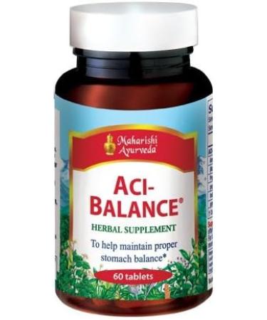 Maharishi Ayurveda Natural Aci-Balance Tablets | Non-GMO Gut Health Supplement | Fast Relief for Occasional Stomach Acidity & Heartburn - 60 Herbal Tablets - Buy Online on GoSupps.com