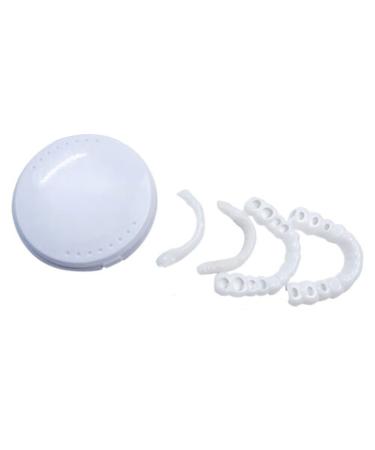 Fluey 1 pair of artificial teeth veneer dentures for women and men upper smiling veneers and lower false tooth cover Temporary teeth for missing teeth