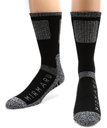 MIRMARU Men's 5 Pairs Outdoor Sports Hiking Crew Socks - Black, Charcoal, Olive - Large-X-Large - Buy Online on GoSupps.com
