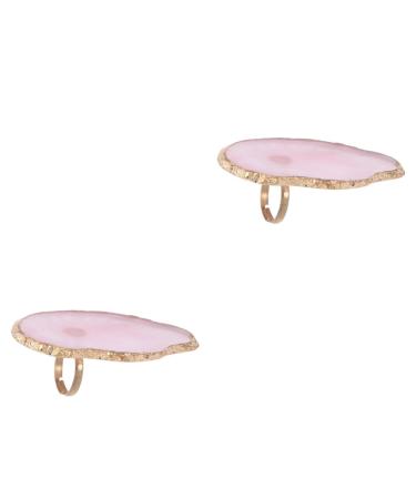 minkissy Makeup Tray 2pcs Pallet for Nail Art Finger Ring Manicure Makeup Mixing Ring Nail Polish Mixing Makeup Display Board Makeup Palette Manicure Palette Toning Golden Nails mediumx2pcs Pinkx2pcs