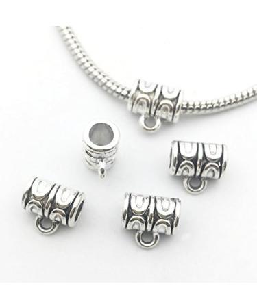 I Love DIY Beads 100g - Mixed Tibetan Tube Spacer Bail Bead Hanger (Antique Silver) - 125pcs - for European Bracelet Pendant - Buy Online on GoSupps.com