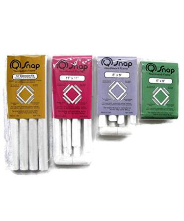 Q-Snap Needlework Frame Bundle: 11x11  8x8  6x6  and Extension Kit Small