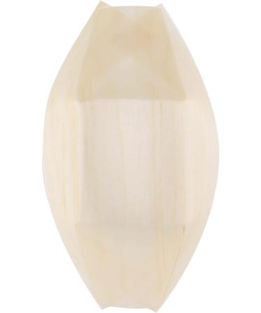 Spkaodngo 50x Finger Food - Bowls Boat Biodegradable Wood 11 cm x 6.5 cm - Buy Online on GoSupps.com