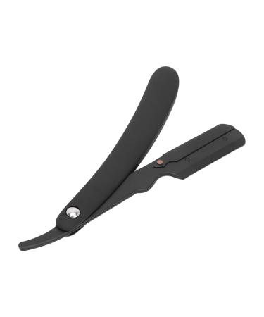 Professional Barber Straight Edge Razor | Stainless Steel Comfortable Handle Single Edge Blades - S80 Black - Buy Online on GoSupps.com