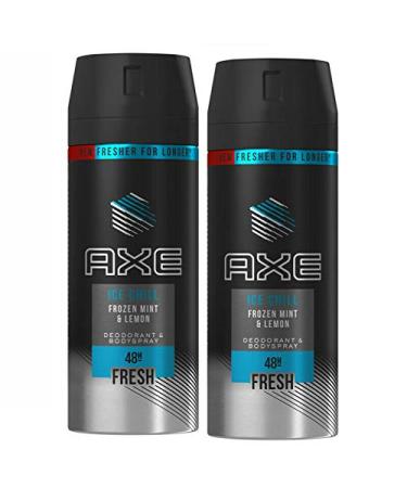 2 Pack Axe Ice Chill for Men Deodorant Body Spray, 150ml (5.07 oz)