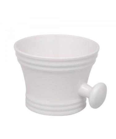 Sailor's Shaving Soap Bowl with White Handle - Simple and Smooth Cup for Shaving Soap