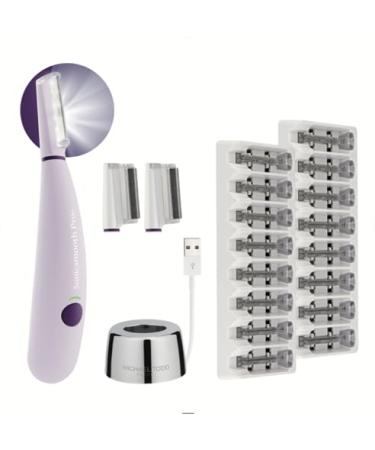 Michael Todd Beauty - Sonicsmooth Pro+ Dermaplaning System - with LED Light - 2 in 1 Women's Face Exoliation & Peach Fuzz Hair Remover - 16 Safety Tips & 2 Microdermabrasion Tips Lavender