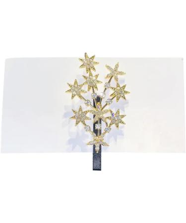 Stars Hairpins Elegant Side Clips Rhinestone Hair Barrette for Party Daily Work Stardust Duckbill Clips Star Hairpins for Women Girls star-gold-r - Buy Online on GoSupps.com