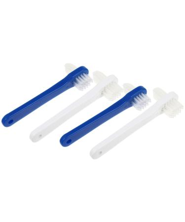 Gatuida 4 pieces double -headed toothbrush simple prosthesis brush portable prosthesis toothbrush toothbrush toothbrush for mouth cleaning cleaning tool clean dental replacement accessories